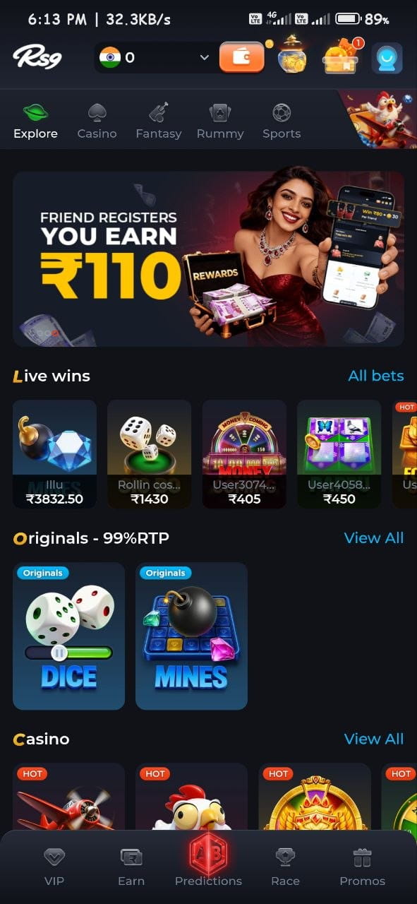 RS9 Cricket Fantasy App Interface | RS9 Fantasy Cricket Dashboard | Live Cricket Fantasy App
